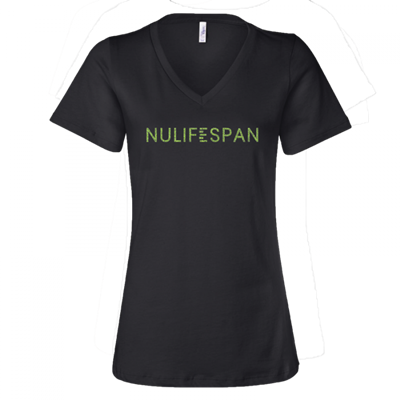 Women's NuLifeSpan Black Glitter V Neck