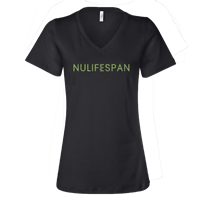 Women's NuLifeSpan Black Glitter V Neck